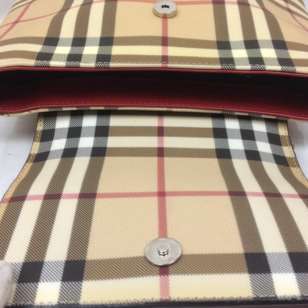 Burberry Red and Tan Checkered Women's Bag - Picture 10 of 16